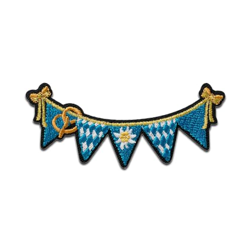 Bayerische Girlande - Aufnäher, Bügelbild, Aufbügler, Applikationen, Patches, Flicken, zum aufbügeln, Größe: 3 x 6,7 cm Bayerische Girlande - Aufnäher, Bügelbild, Aufbügler, Applikationen, Patches, Flicken, zum aufbügeln, Größe: 3 x 6,7 cm von Mono-Quick