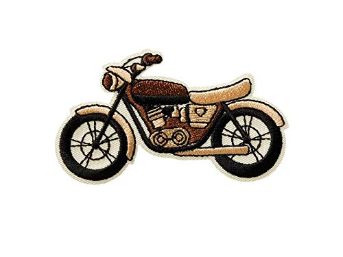 Bügelbild Aufnäher Patch Applikation zum Aufbügeln Biker Motorrad Retro 8,0 x 4,5 cm von Mono-Quick