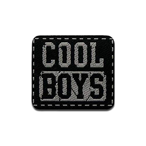 Cool Boys Etikett - Aufnäher, Bügelbild, Aufbügler, Applikationen, Patches, Flicken, zum aufbügeln, Größe: 3,4 x 3,7 cm von Mono-Quick