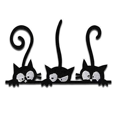 Drei Katzen Tier - Aufnäher, Bügelbild, Aufbügler, Applikationen, Patches, Flicken, zum aufbügeln, Größe: 8,8 x 5,5 cm Drei Katzen Tier - Aufnäher, Bügelbild, Aufbügler, Applikationen, Patches, Flicken, zum aufbügeln, Größe: 8,8 x 5,5 cm von Mono-Quick