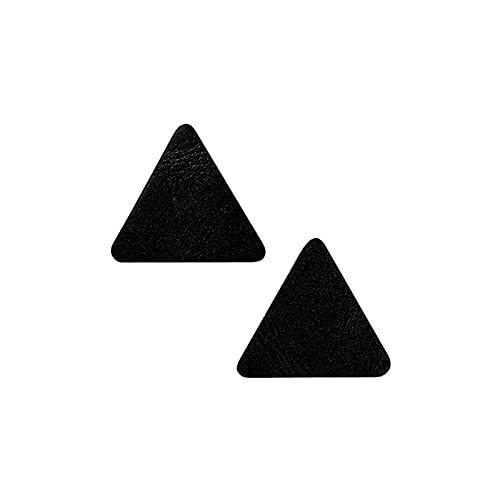 Dreiecke Leder Schwarz 2 Stück - Aufnäher, Bügelbild, Aufbügler, Applikationen, Patches, Flicken, zum aufbügeln, Größe: 2,2 x 1,9 cm von Mono-Quick