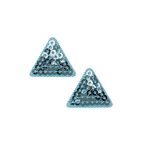 Dreiecke Pailletten blau 2 Stück - Aufnäher, Bügelbild, Aufbügler, Applikationen, Patches, Flicken, zum aufbügeln, Größe: 2,2 x 1,9 cm Dreiecke Pailletten blau 2 Stück - Aufnäher, Bügelbild, Aufbügler, Applikationen, Patches, Flicken, zum aufbügeln, Größe: 2,2 x 1,9 cm von Mono-Quick