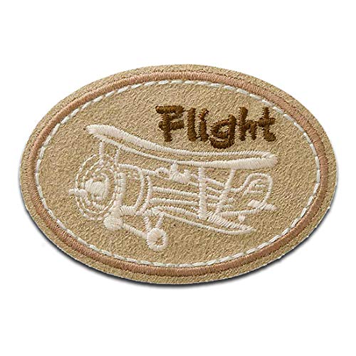 Flight Flieger Flugzeug - Aufnäher, Bügelbild, Aufbügler, Applikationen, Patches, Flicken, zum aufbügeln, Größe: 6,3 x 4,3 cm von Mono-Quick