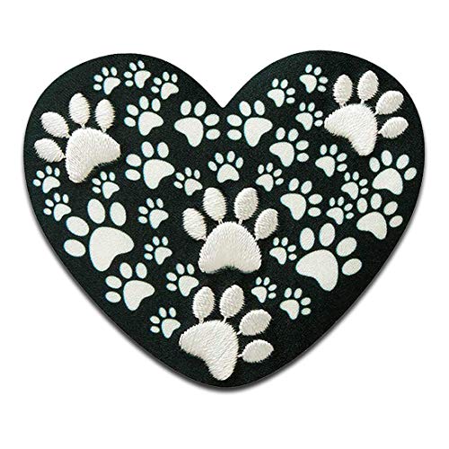 Herz Pfotenabdrücke Tier - Aufnäher, Bügelbild, Aufbügler, Applikationen, Patches, Flicken, zum aufbügeln, Größe: 6,8 x 7,1 cm Herz Pfotenabdrücke Tier - Aufnäher, Bügelbild, Aufbügler, Applikationen, Patches, Flicken, zum aufbügeln, Größe: 6,8 x 7,1 cm von Mono-Quick