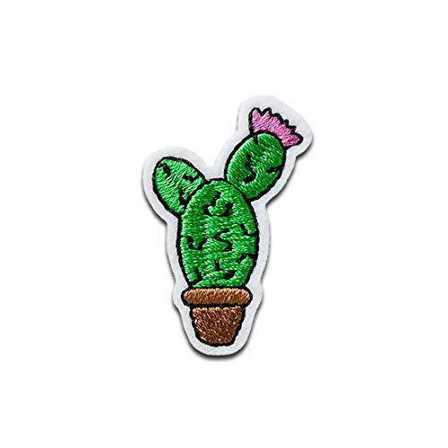 Kaktus mit Blüte - Aufnäher, Bügelbild, Aufbügler, Applikationen, Patches, Flicken, zum aufbügeln, Größe: 3,7 x 2,4 cm von Mono-Quick
