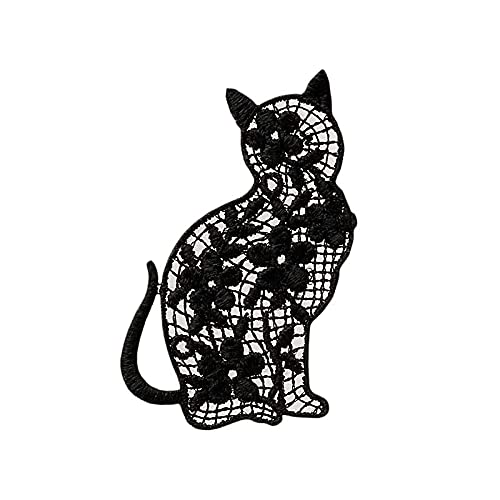 Mono-Quick Katze schwarz Spitze - Aufnäher, Größe: 3,4 x 4,8 cm, 1 Stück, Patch Mono-Quick Katze schwarz Spitze - Aufnäher, Größe: 3,4 x 4,8 cm, 1 Stück, Patch von Mono-Quick