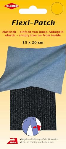 Kleiber Flexi Patch, 10x20 cm, Elastischer Flicken zum Zuschneiden und innen Anbügeln (30471 - Jeans Dunkel) von Mono-Quick