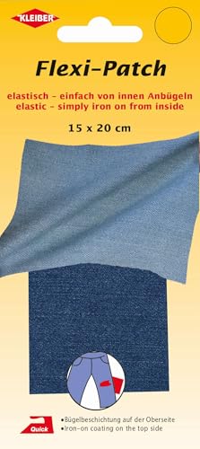 Kleiber Flexi Patch, 10x20 cm, Elastischer Flicken zum Zuschneiden und innen Anbügeln (30474 - Jeans) von Mono-Quick