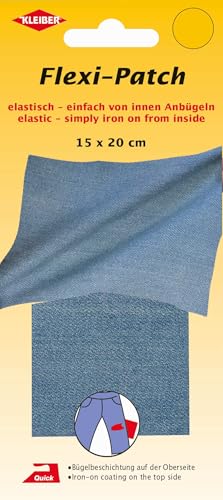 Kleiber Flexi Patch, 10x20 cm, Elastischer Flicken zum Zuschneiden und innen Anbügeln (30475 - Hellblau) von Mono-Quick