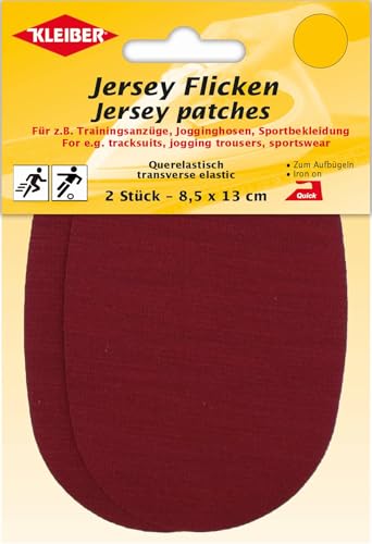 Kleiber Jersey Flicken, 2er Querelastische Flicken für Trainingsanzüge, Jogginghosen und allerlei Sportbekleidung. (30115 - bordeaux) von Mono-Quick