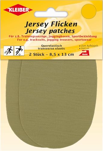 Kleiber Jersey Flicken, 2er Querelastische Flicken für Trainingsanzüge, Jogginghosen und allerlei Sportbekleidung. (30130 - beige) von Mono-Quick
