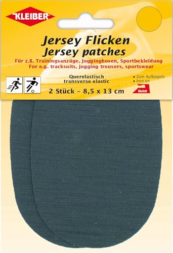 Kleiber Jersey Flicken, 2er Querelastische Flicken für Trainingsanzüge, Jogginghosen und allerlei Sportbekleidung. (30178 - dunkelgrau 1) von Mono-Quick