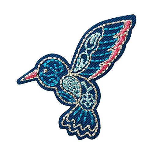Kolibri Blau Tier - Aufnäher, Bügelbild, Aufbügler, Applikationen, Patches, Flicken, zum aufbügeln, Größe: 6,0 x 5,0 cm von Mono-Quick