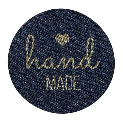 Mono Quick 0418x Handmade Jeans, Bügelbild, Patch, Made with Love Rund Label (04187 Handmade) von Mono Quick