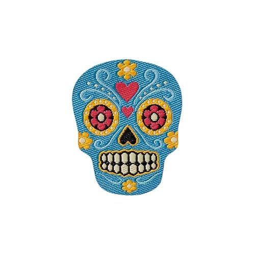Mono Quick 0831x Totenkopf, Applikation, Día de Muertos Bügelbild, Patch, Bunt - ca. 3,6 x 3 cm von Mono-Quick