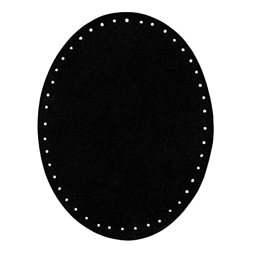 Mono Quick 100xx 2er Flicken Wildlederimitat, Applikation, Bügelbild, Patch Oval (10041 - Schwarz) von Mono Quick