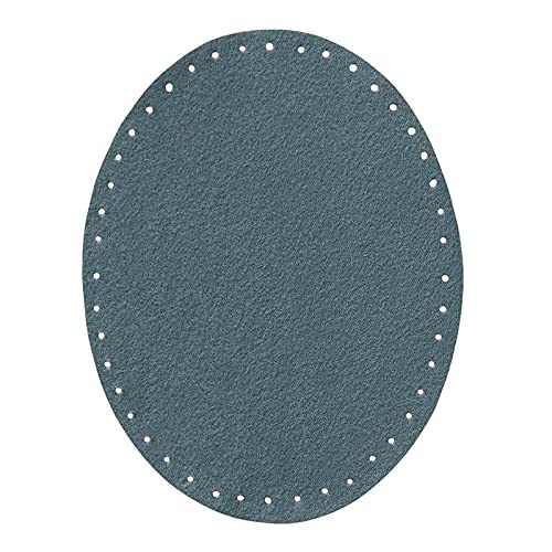 Mono Quick 100xx 2er Flicken Wildlederimitat, Applikation, Bügelbild, Patch Oval (10050 - Blaugrau) von Mono-Quick