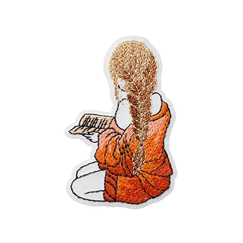 Mono Quick 1222x Girls Applikation, Bügelbild, Girl mit Kaffee, Handy, Buch, Collegejacke oder Cap Patch (12227 - Buch) von Mono-Quick