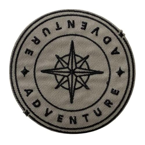 Mono-Quick 12331 Adventure Kompass rund Applikation, Bügelbild, Patch, Aufnäher, Outdoor ca. 8 x 8 cm von Mono-Quick