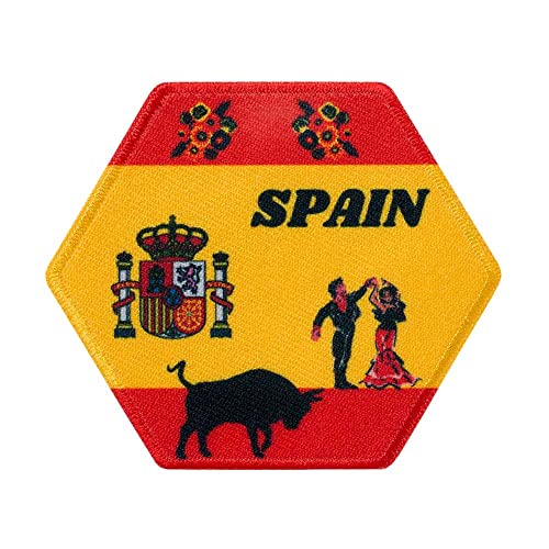 Mono Quick 1414x Länder Wabe, Flagge Applikation, Bügelbild, Schweiz, Deutschland, Spanien, Italien, Österreich, Finnland oder Frankreich Patch (14142 - Spanien) von Mono Quick