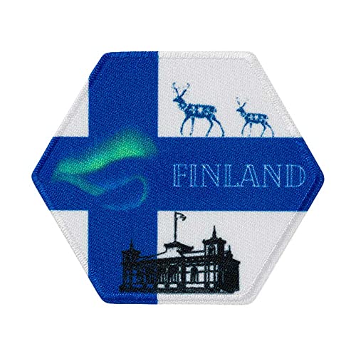 Mono Quick 1414x Länder Wabe, Flagge Applikation, Bügelbild, Schweiz, Deutschland, Spanien, Italien, Österreich, Finnland oder Frankreich Patch (14146 - Finnland) von Mono-Quick