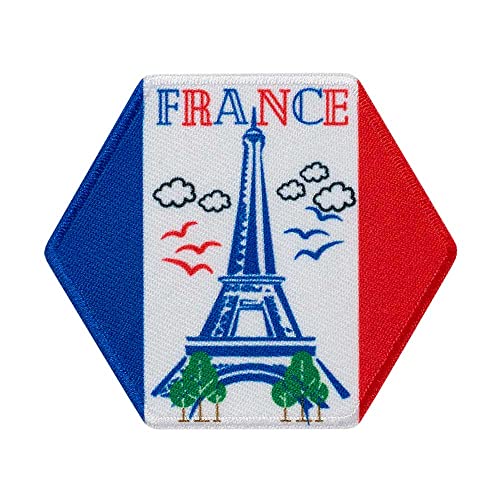 Mono Quick 1414x Länder Wabe, Flagge Applikation, Bügelbild, Schweiz, Deutschland, Spanien, Italien, Österreich, Finnland oder Frankreich Patch (14147 - Frankreich) von Mono Quick