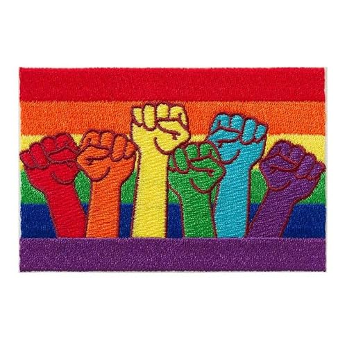 Mono-Quick 14169 Flagge Regenbogen Applikation, Bügelbild, Patch, Aufnäher, ca. 6,5 x 9,7 cm, Pride von Mono-Quick