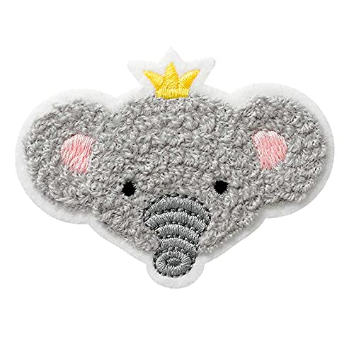 Mono Quick 1421x Tiere Applikation, Bügelbild, Patch, Rentier Hund Lama Elefant (14217 - Elefanten Kopf) von Mono-Quick