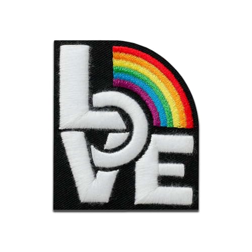 Mono-Quick 1433x Love is Love Rainbow Applikation, Bügelbild, Patch, Aufnäher Regenbogen Herz Pride (14338- Love Regenbogen) von Mono-Quick