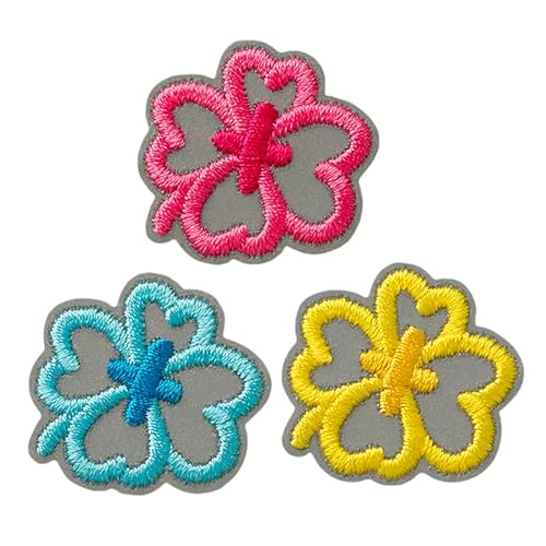 Mono Quick 18033 3er Reflex Blumen Bügelbild, Patch, ca. 3,2 x 2,8 cm reflektierend von Mono Quick