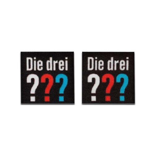 Mono Quick 1813x Die drei ??? Applikation, Bügelbild, Patch, Aufnäher, Drei Fragezeichen (18131 - Logo 2er Set) von Mono-Quick