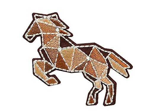 Mono-Quick Bügelbild Aufnäher Patch Applikation zum Aufbügeln Pferd mit Strass 7,0 x 4,5 cm von Mono-Quick