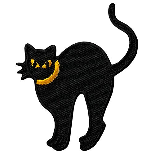 Mono Quick - Halloween Applikationen, Fledermaus Geist Spuckhaus, Bügelbild Aufnäher Flicken (08027 - Katze) von Mono-Quick