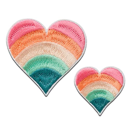 Mono Quick Herzen Regenbogen 2 Stück - Aufnäher, Bügelbild, Aufbügler, Applikationen, Patches, Flicken, zum aufbügeln, Größe: 5,2 x 5,2 cm Mono Quick Herzen Regenbogen 2 Stück - Aufnäher, Bügelbild, Aufbügler, Applikationen, Patches, Flicken, zum aufbügeln, Größe: 5,2 x 5,2 cm von Mono Quick