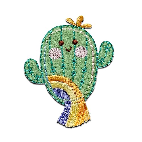 Mono-Quick Kaktus mit Fransen - Aufnäher, Bügelbild, Aufbügler, Applikationen, Patches, Flicken, zum aufbügeln, Größe: 5,6 x 4,4 cm von Mono-Quick