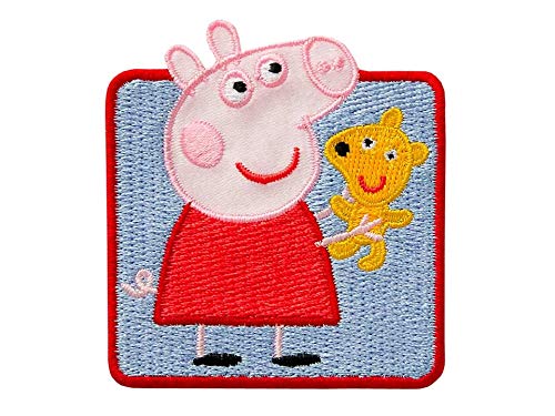 Mono Quick - Peppa Wutz Applikationen, Bügelbild Aufnäher Iron on Patch, Peppa Pig, George (18372 - Peppa mit Teddy) von Mono Quick