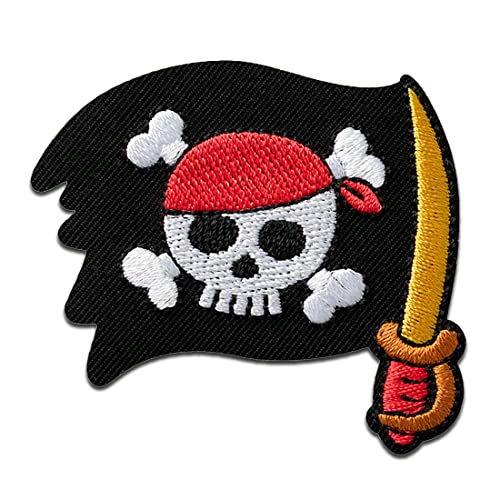 Mono Quick Piratenflagge mit Säbel - Aufnäher, Bügelbild, Aufbügler, Applikationen, Patches, Flicken, zum aufbügeln, Größe: 5,1 x 5,5 cm Mono Quick Piratenflagge mit Säbel - Aufnäher, Bügelbild, Aufbügler, Applikationen, Patches, Flicken, zum aufbügeln, Größe: 5,1 x 5,5 cm von Mono Quick