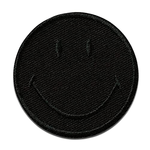 Mono Quick Smiley Schwarz - Aufnäher, Bügelbild, Aufbügler, Applikationen, Patches, Flicken, zum aufbügeln, Größe: 5 x 5 cm von Mono-Quick