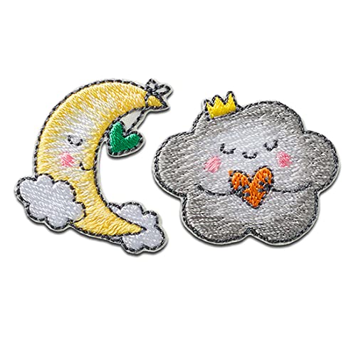 Mono Quick Wolke und Mond 2 Stück - Aufnäher, Bügelbild, Aufbügler, Applikationen, Patches, Flicken, zum aufbügeln, Größe: 3,1 x 3 cm Mono Quick Wolke und Mond 2 Stück - Aufnäher, Bügelbild, Aufbügler, Applikationen, Patches, Flicken, zum aufbügeln, Größe: 3,1 x 3 cm von Mono Quick