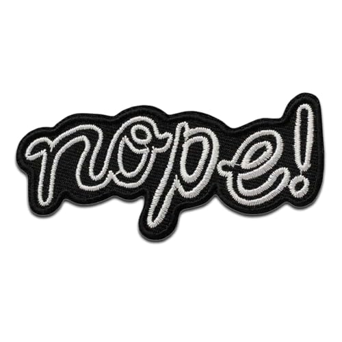 Nope - Aufnäher, Bügelbild, Aufbügler, Applikationen, Patches, Flicken, zum aufbügeln, Größe: 3,5 x 8,2 cm Nope - Aufnäher, Bügelbild, Aufbügler, Applikationen, Patches, Flicken, zum aufbügeln, Größe: 3,5 x 8,2 cm von Mono-Quick
