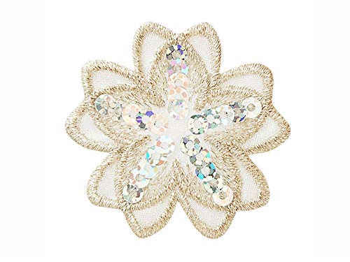 Applikationen - Fashion and Home - aufbügelbar Blume silber 1 St von Monoquick
