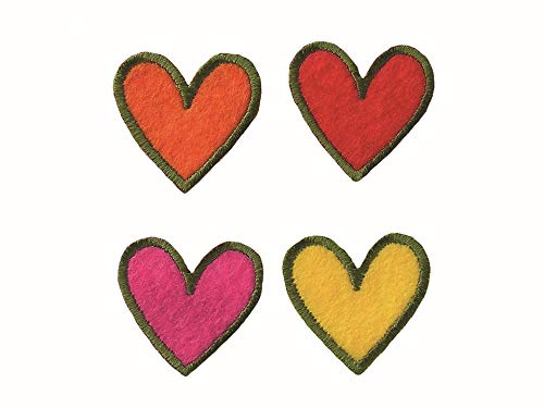 Applikationen - Kids and Hits - aufbügelbar Herzen ca. 2,5x2,5 cm farbig 4 St von Mono-Quick