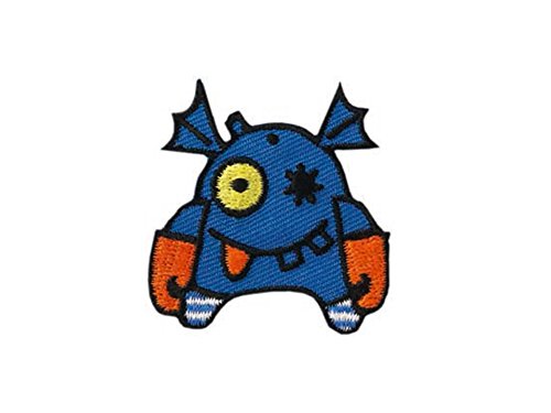 Mono-Quick GmbH Applikationen - Kids and Hits - aufbügelbar Monster ca. 3,0x4,0 cm blau/orange von Monoquick