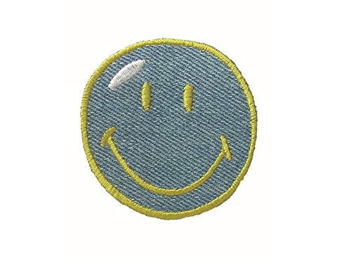Applikationen - Kids and Hits - aufbügelbar Smiley Jeans ca. 5,0x5,0 cm farbig von Monoquick
