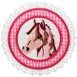 Mono-Quick GmbH Applikationen - Kids and Hits - aufbügelbar Pferdepatch, Karos ca. 7,0x7,0 cm rosa 1 St von Mono-Quick