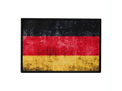 Monoquick Bügelbild Applikation Aufnäher Patch Flagge Fahne Deutschland Vintage 8,0 cm x 5,5 cm von Monoquick