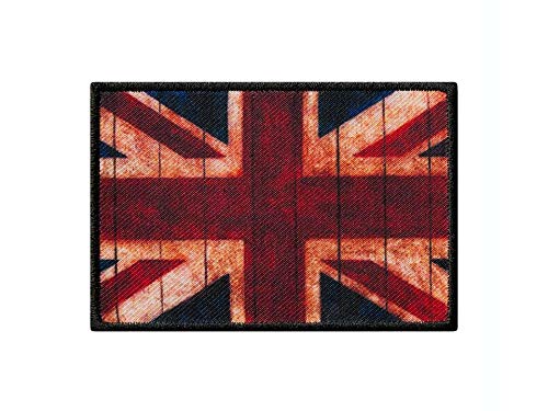 Monoquick Bügelbild Applikation Aufnäher Patch Flagge Fahne England Vintage 8,0 cm x 5,5 cm von Monoquick