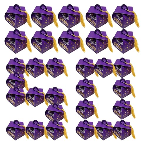 Monozoz Graduation Boxes 2025, Graduation Hat Box Bulk 2025 with Tassels, Decorative Grade Hat Chocolate Containers for Kindergarten High School Prom College Celebration von Monozoz