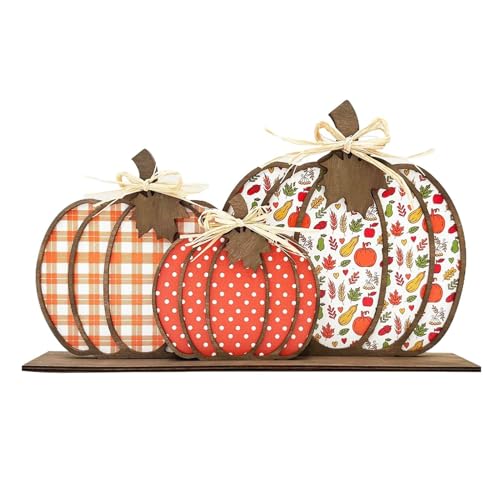 Monozoz Kürbis-Tischdekoration – Herbst-Tischschild, Basteln, Herbst-Tischdekoration, Tischdekoration, Tischdekoration, für Wohnzimmerdekorationen von Monozoz