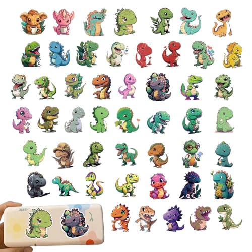 Monozoz Tier-Aufkleber für Wasserflaschen, Mehrzweck-Dinosaurier-Aufkleber-Set, 50 x niedliche Tier-Aufkleber, kreative Kinder-Aufkleber für Handyhüllen, Sammelalben, Laptop von Monozoz